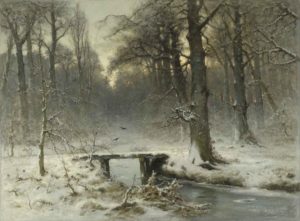 A January Evening in the woods of the Hague