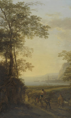 Italian Landscape with a View of a Harbor