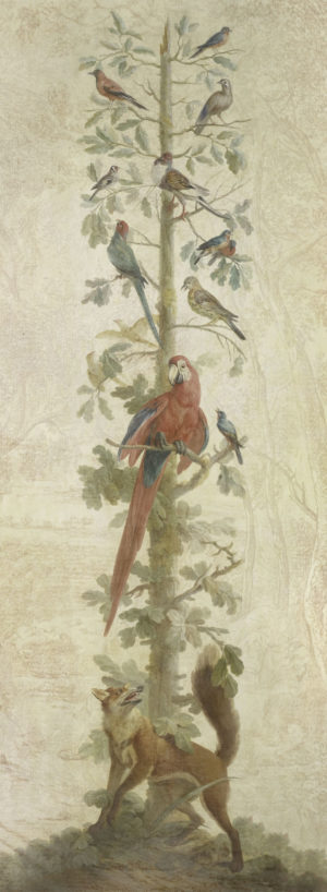 Decorative Depiction with Plants and Animals